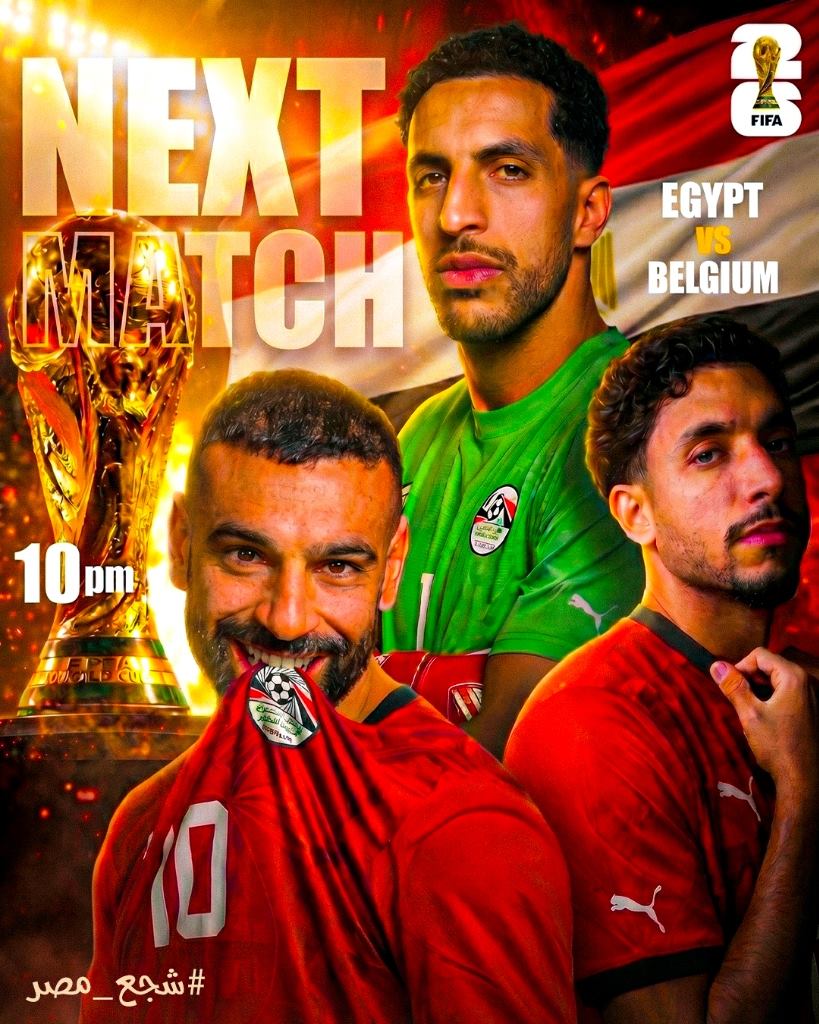 FIFA World Cup 2026 — Egypt vs Belgium Match Poster